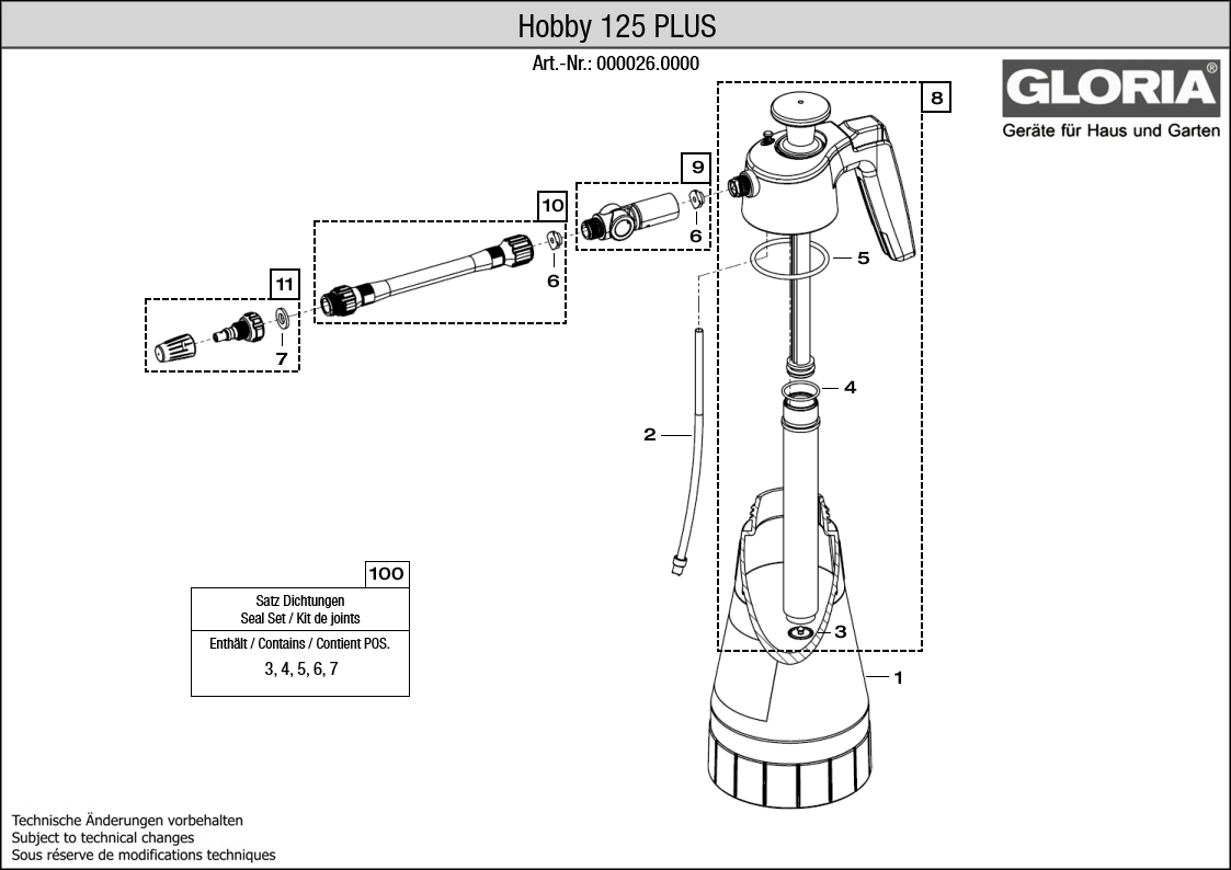 Gloria Hobby 125 Spruzzatore Manuale con Funzione di Spruzzo a 360 ° e Ugello Or Gloria Hobby 125 Spruzzatore Manuale con Funzione di Spruzzo a 360 ° e Ugello Or